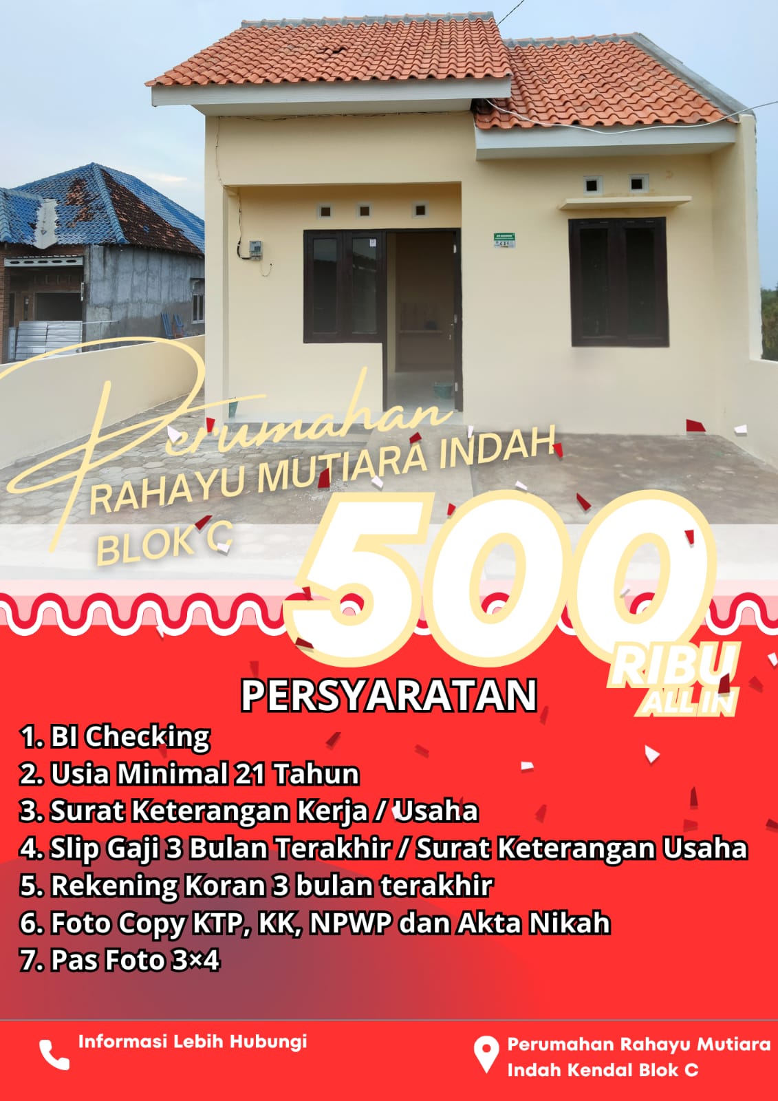 perumahan kendal Brosur persyaratan perumahan Rahayu mutiara indah kendal blok C