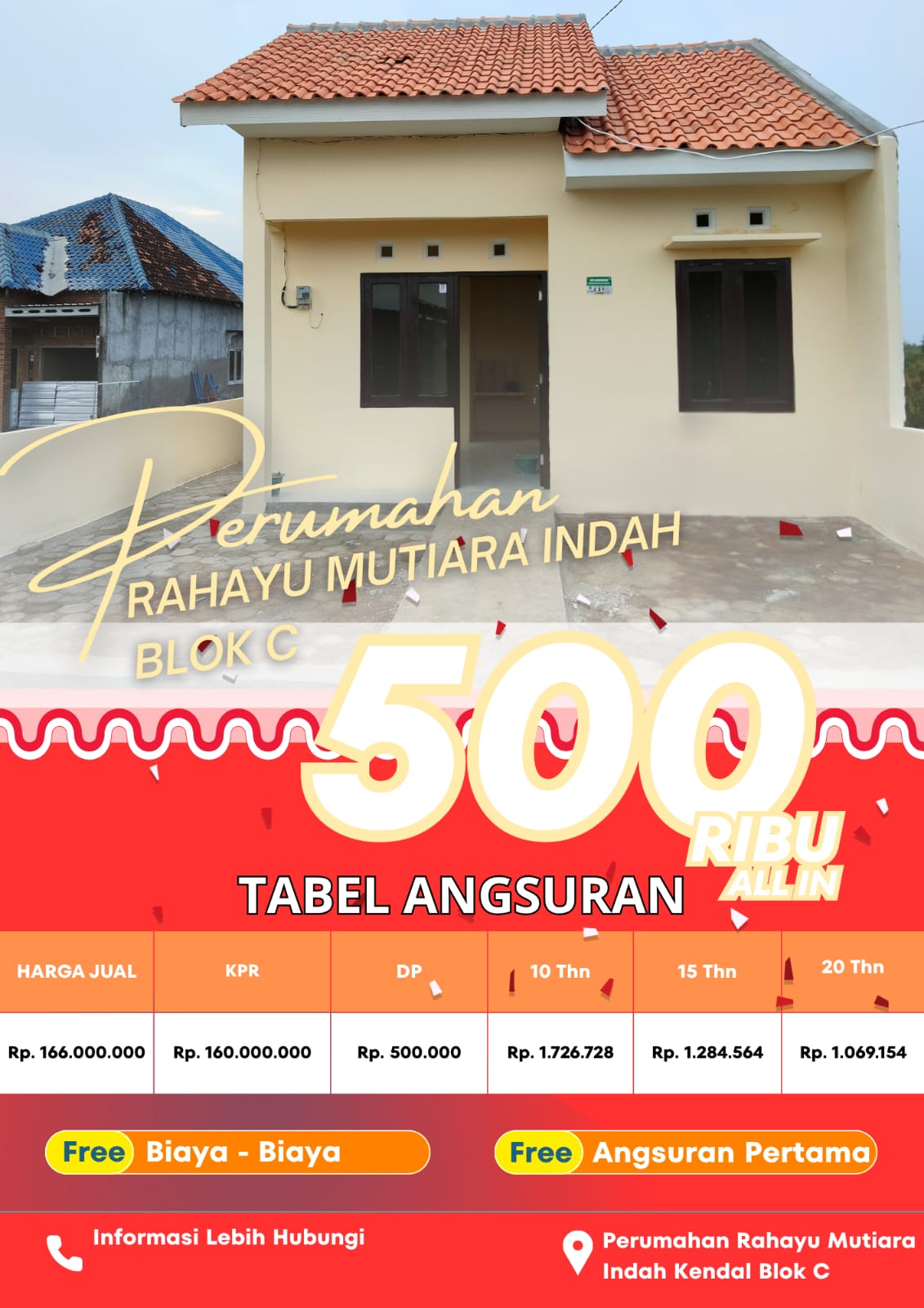 Brosur angsuran Rahayu Mutiara Indah Kendal Blok C